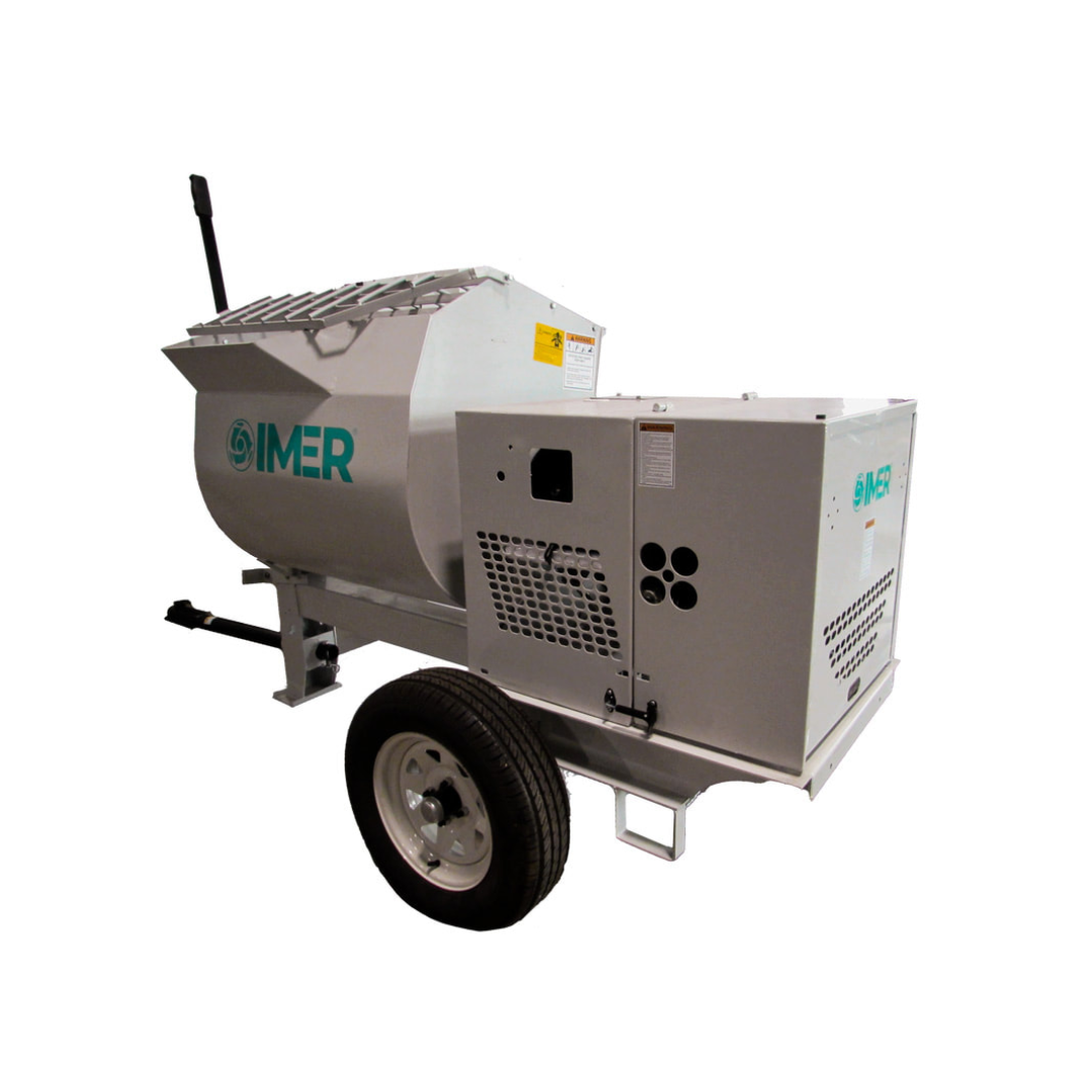 IMER HSM 12 Horizontal Shaft Mortar Mixer professional mortar, grout, and stucco mixer designed for high-output construction applications