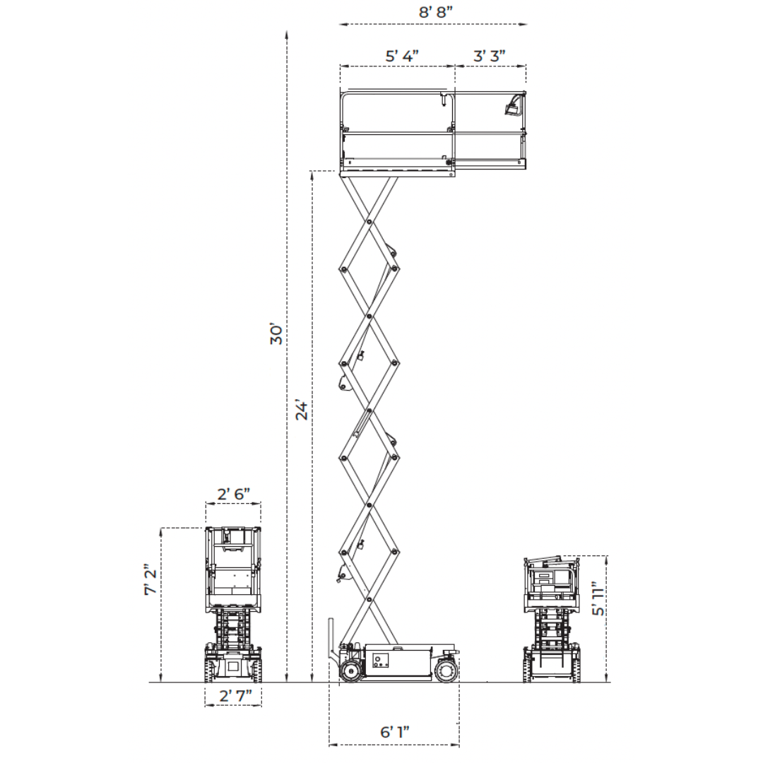 IMER IM 3224 compact electric scissor lift with elevated work platform for tight indoor access and maintenance operations