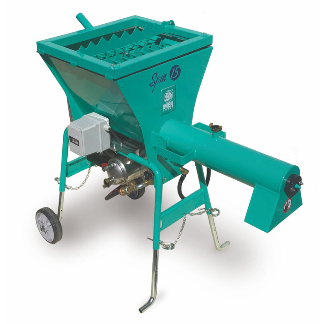 IMER SPIN 15 Continuous Mixer 1106340 industrial continuous mixer with integrated hopper and discharge auger for mortar and plaster applications