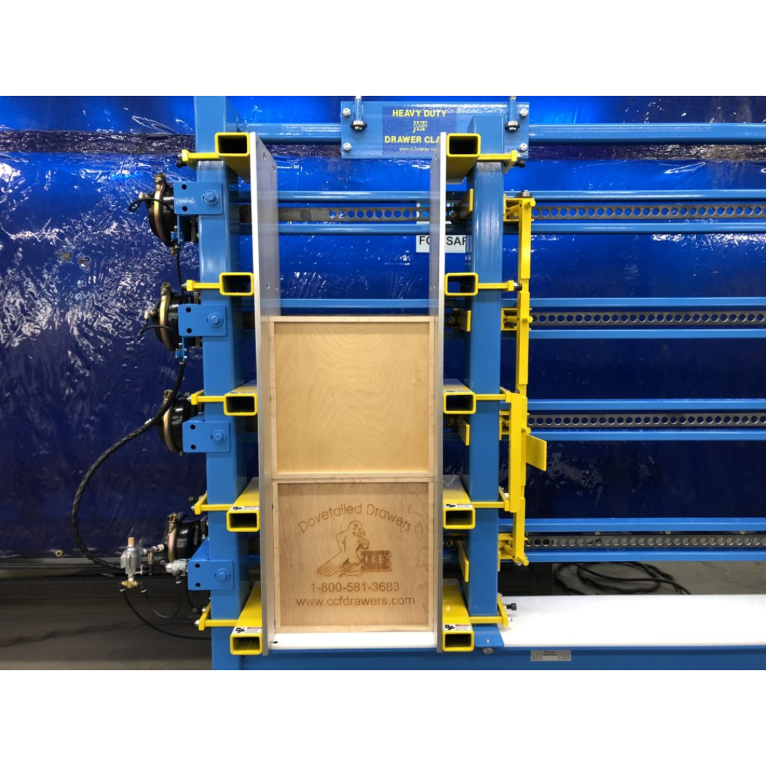 JLT #190C Large Capacity Drawer & Box Clamp side angle highlighting vertical clamping frame and pressure system