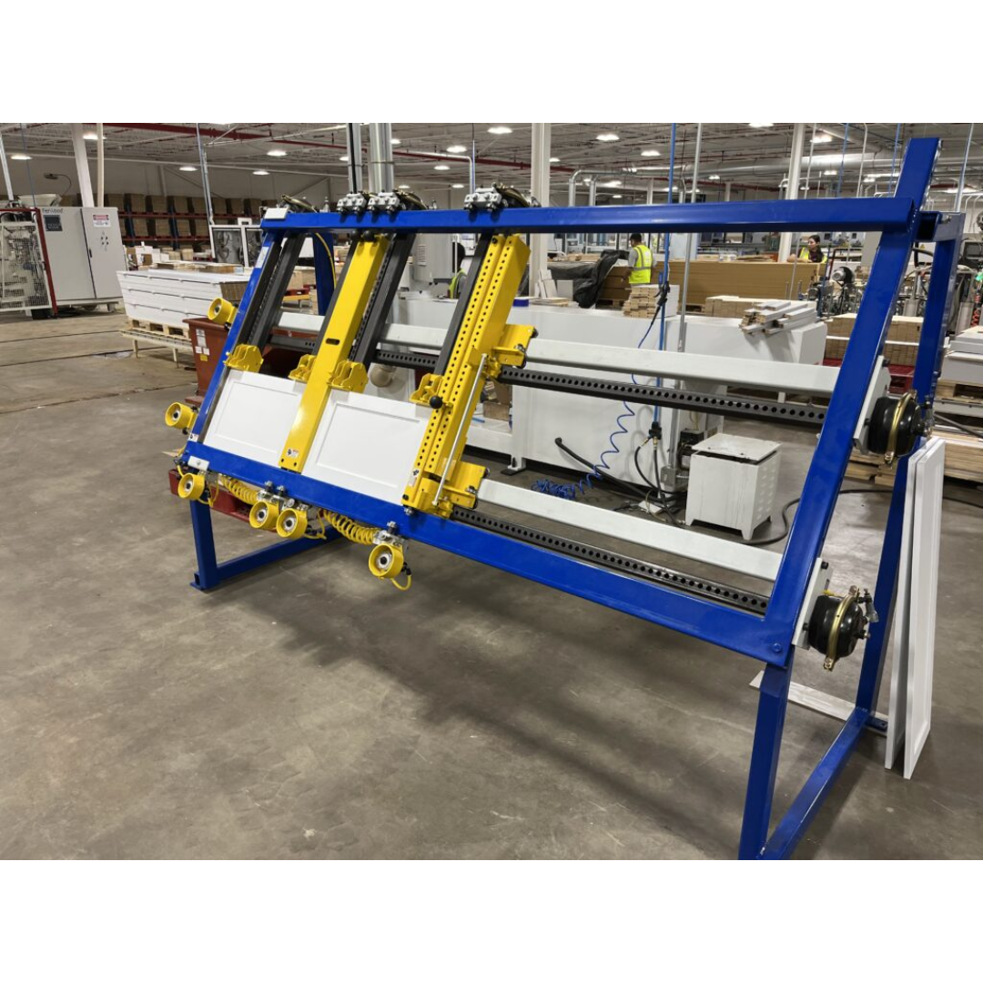 JLT #717C-CHBB Large Capacity Double Miter Door Clamp angled view showing extended frame for large-capacity door handling
