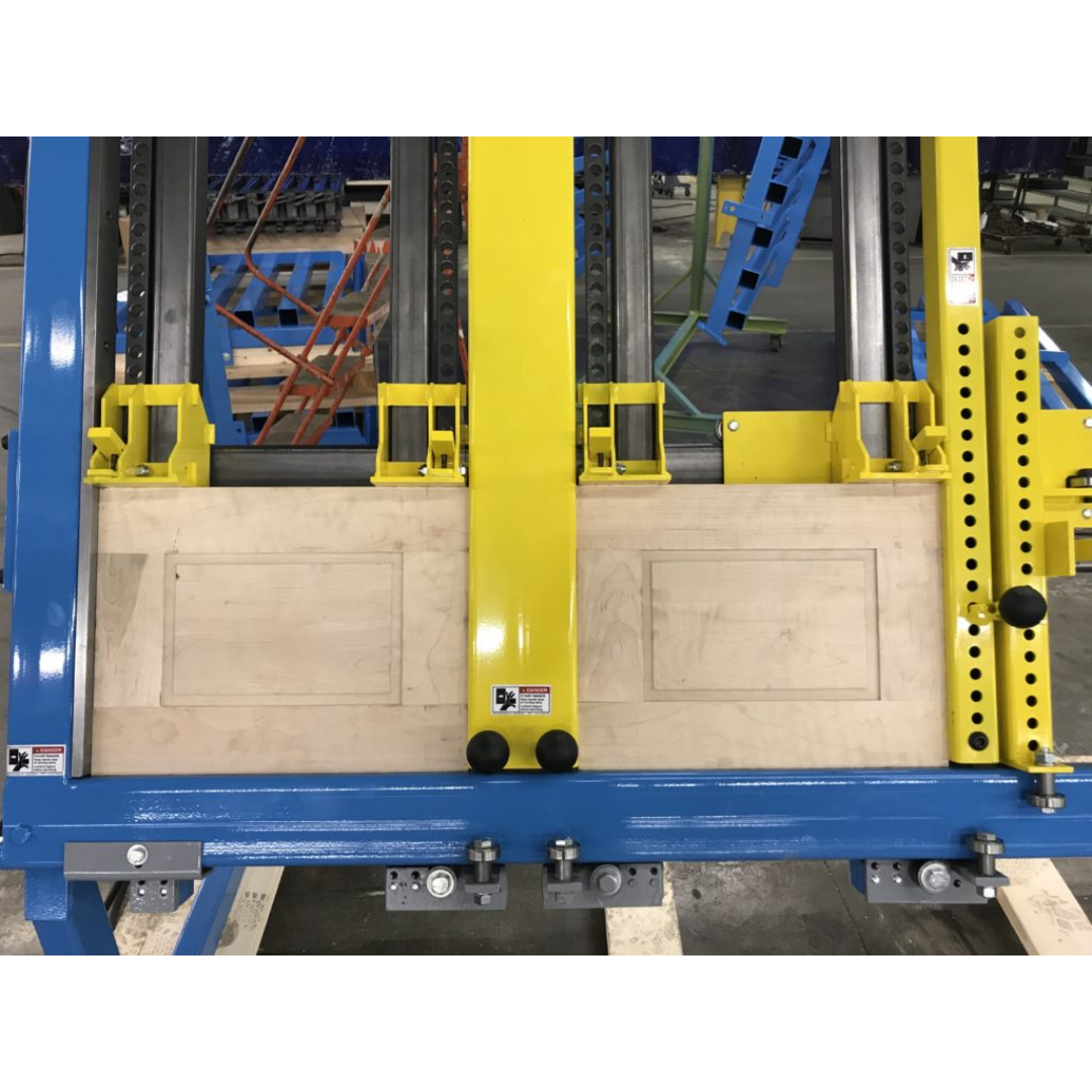 JLT #717C-DDC Double Door Clamp front view showing dual clamp zones for simultaneous door processing
