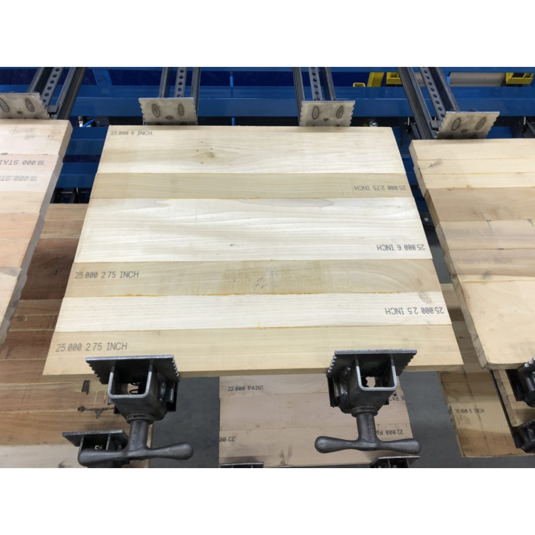 JLT #718A-8 8′ Buddy System finished panel glue-up with consistent pressure distribution