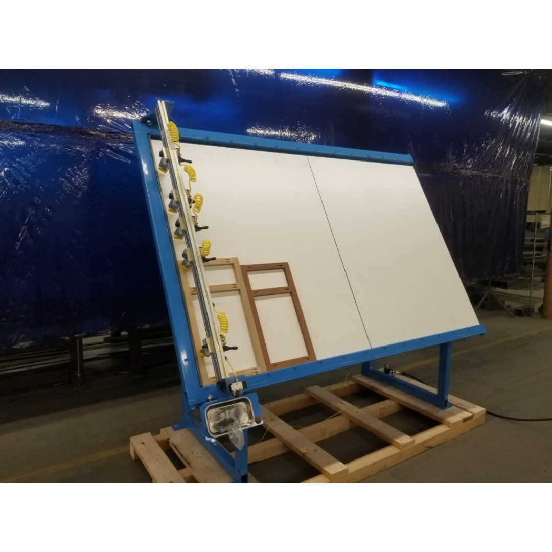 JLT #720A (#78G) Face Frame Table in operation assembling cabinet face frames with precision alignment