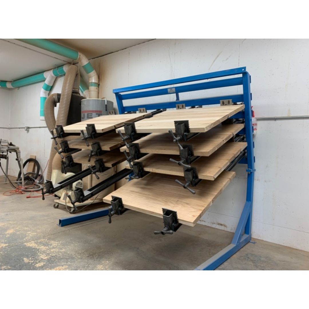 JLT #79F-6-PC 6′ Panel Clamp full rack system designed for high-volume panel glue-up and assembly