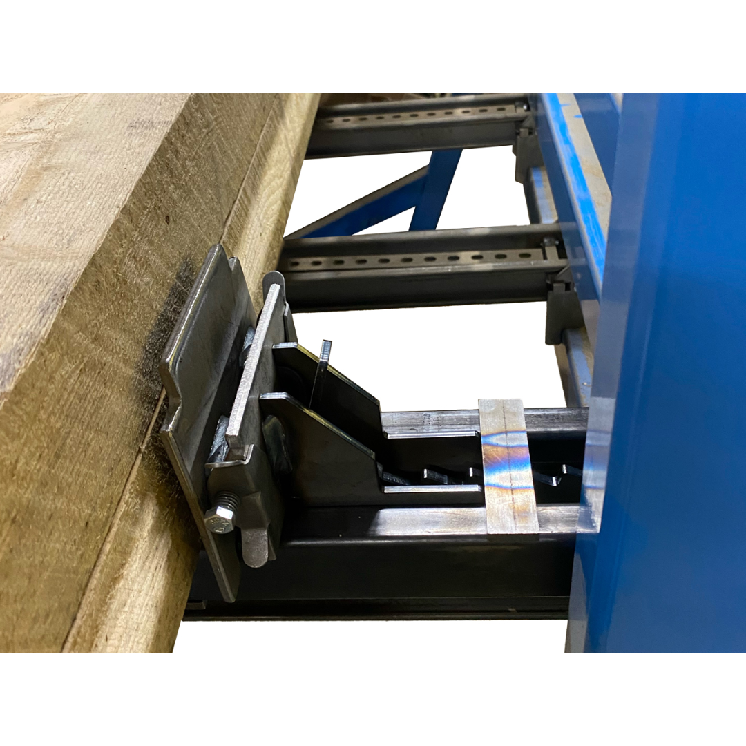 JLT #812B Clamp Design mounted on clamp rack system for efficient panel glue-up operations