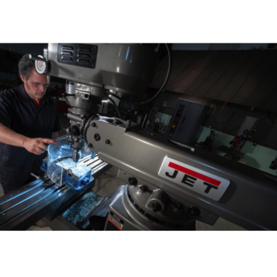 Jet 10 x 50" Knee Milling Machine: 3.00 hp, Variable Speed Pulley, Three Phase 690159 machine back view jet tools
