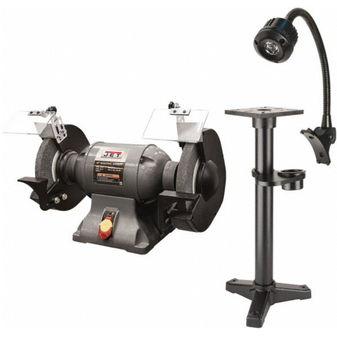 Jet Bench Grinder: 10" Wheel Dia, 1" Arbor Hole Dia  115 V, 1 Phase, 1,720 Max RPM 4724139/4724486