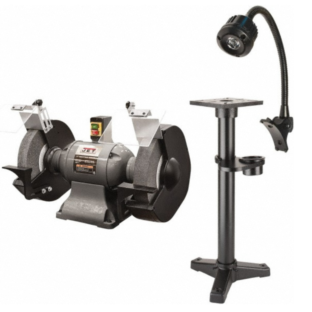 Jet Bench Grinder: 12" Wheel Dia, 1-1/4" Arbor Hole Dia, 2 hp  230 V, 1 & 3 Phase, 1,720 Max RPM 4724224/4724486 full product view
