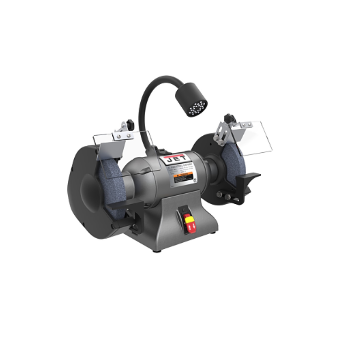 Jet Bench Grinder: 8" Wheel Dia, 0.63" Arbor Hole Dia, 1 hp  115 V, 1 Phase, 1" Wheel Thickness, 3,450 Max RPM 578008