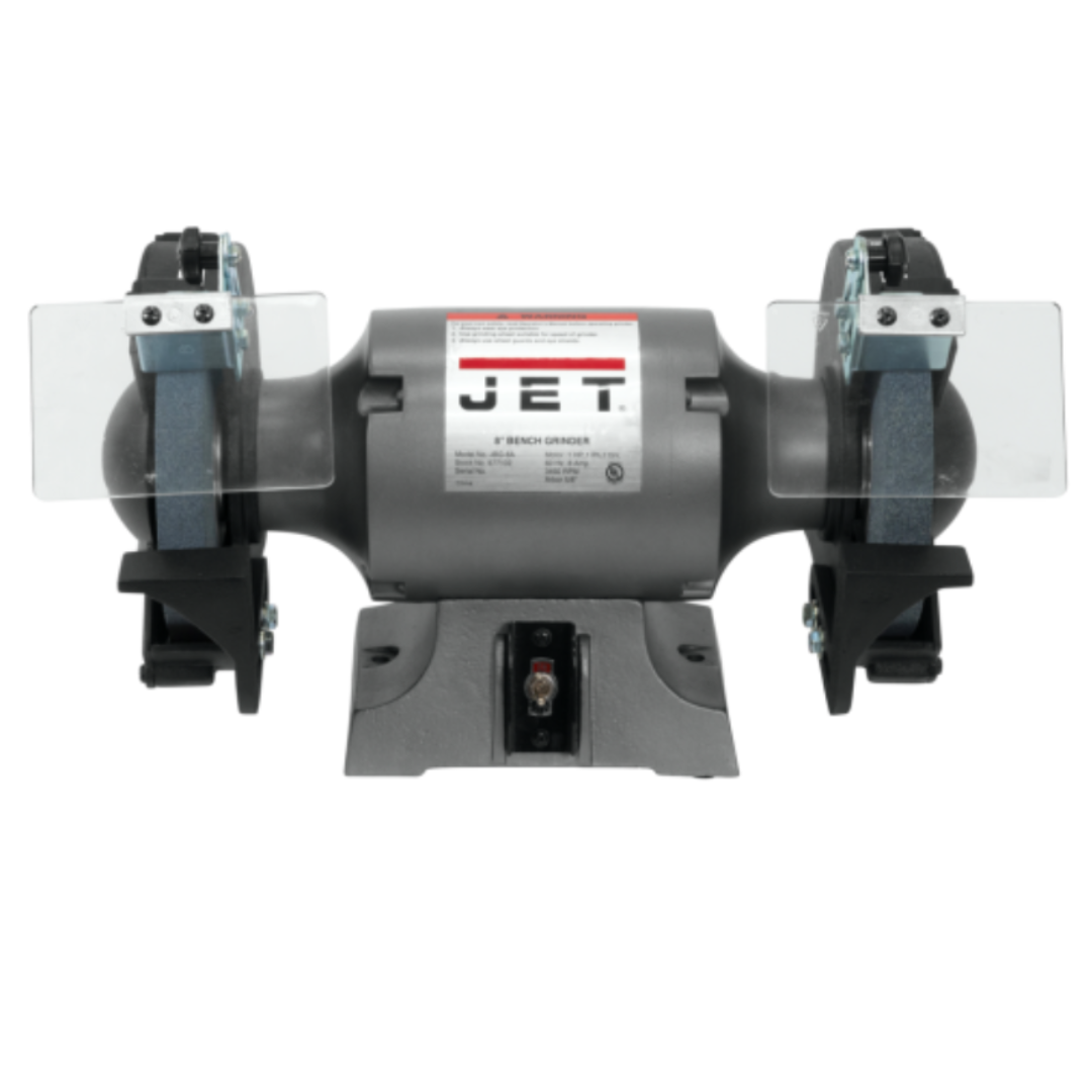 Jet Bench Grinder: 8" Wheel Dia, 5/8" Arbor Hole Dia, 1 hp 577102 front view
