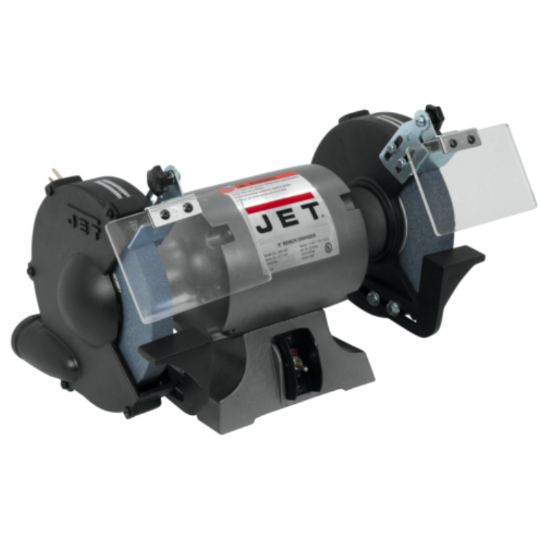 Jet Bench Grinder: 8" Wheel Dia, 5/8" Arbor Hole Dia, 1 hp 577102 left side
