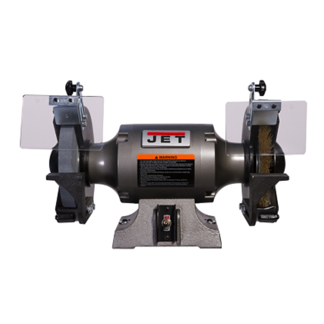 Jet Bench Grinder: 8" Wheel Dia, 5/8" Arbor Hole Dia, 1 hp 577128 machine front view