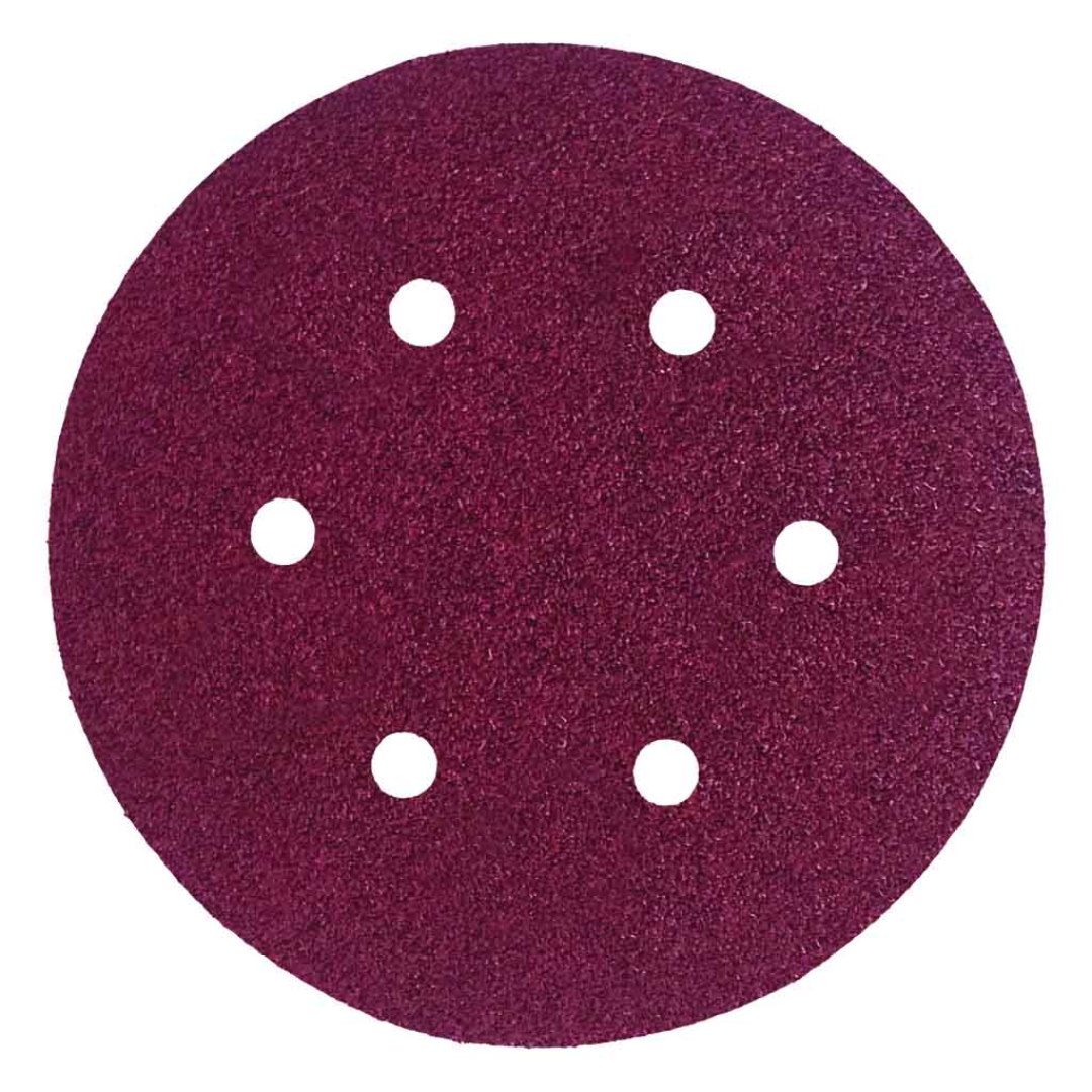 Klingspor PL28 Antistatic A/O 120 Grit sanding disc with 6-hole dust extraction pattern, durable C-weight paper backing, and Kling-On hook and loop attachment for professional sanding applications on wood, metal, and solid surfaces.