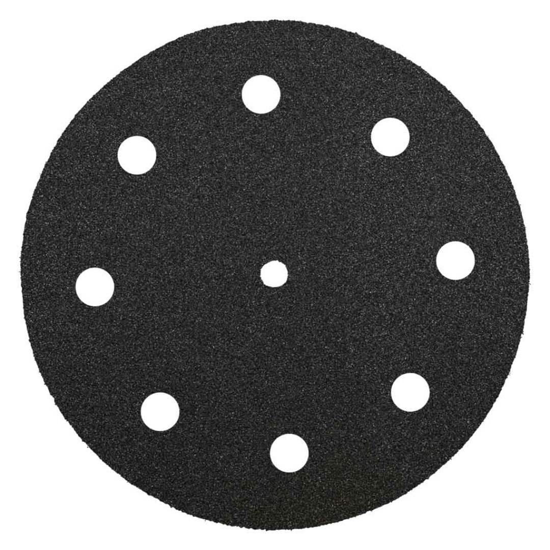 Klingspor PS11 Silicon Carbide Wet/Dry 120 Grit sanding disc with Festool 9-hole pattern, 1/4-inch center hole, and Kling-On hook and loop backing for professional wet and dry finishing applications.