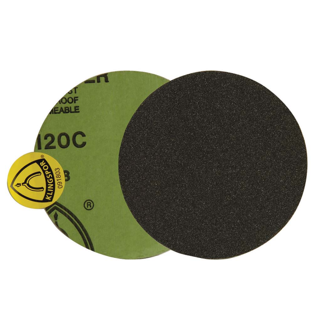Klingspor PS11 Silicon Carbide Wet/Dry 60 grit sanding paper disc featuring durable C-weight construction and no-hole design for wet or dry finishing.

Klingspor PS11 Silicon Carbide Wet/Dry abrasive disc 5-inch no-hole 60 grit sanding paper for automotive, metalworking, and surface preparation tasks.

Klingspor PS11 Silicon Carbide Wet/Dry 60 grit C-weight paper sanding disc with high-performance silicon carbide grain for smooth material removal.