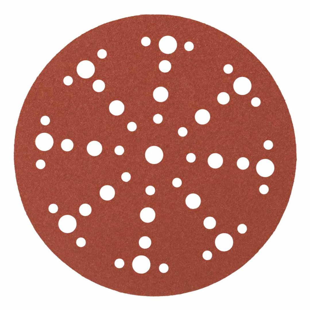 Klingspor PS29 Antistatic A/O 180 Grit sanding disc with 48-hole dust extraction pattern and Kling-On hook and loop backing for ultra-efficient dust removal and fine finishing applications