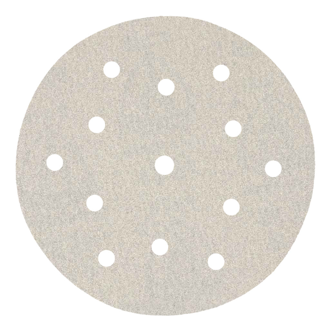 Klingspor PS33 Stearated A/O 150 grit sanding disc with 13-hole Dyna Extreme Vac pattern and Kling-On hook and loop backing for high-efficiency dust extraction and professional finishing applications