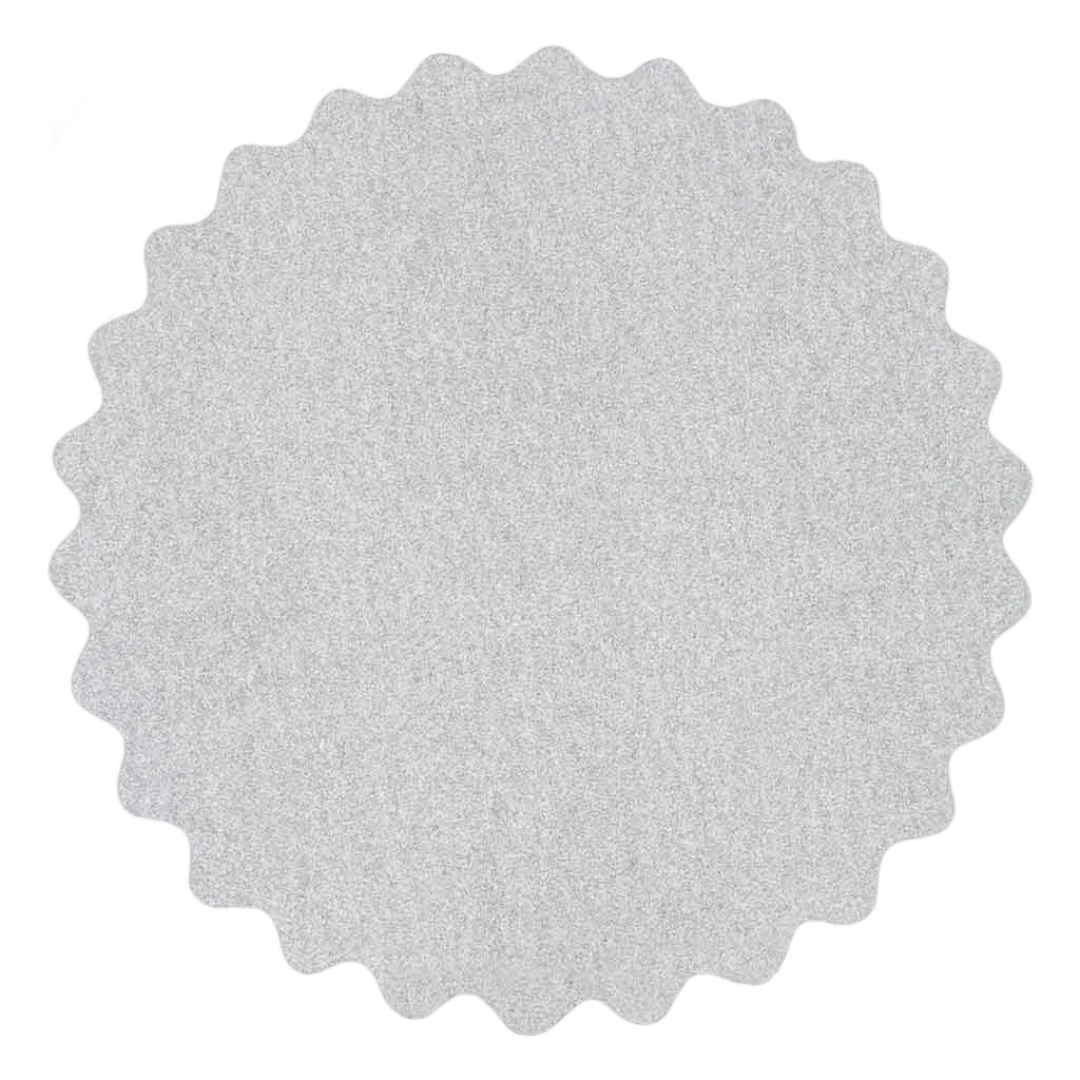 Klingspor VP73W Stearated A/O, 150 Grit, C-Wt Latex Paper, 5" Scalloped sanding disc featuring aluminum oxide abrasive grain, scalloped edge design, latex-impregnated paper backing, and durable stearate coating for wood, composite, marine, and autobody sanding applications.
