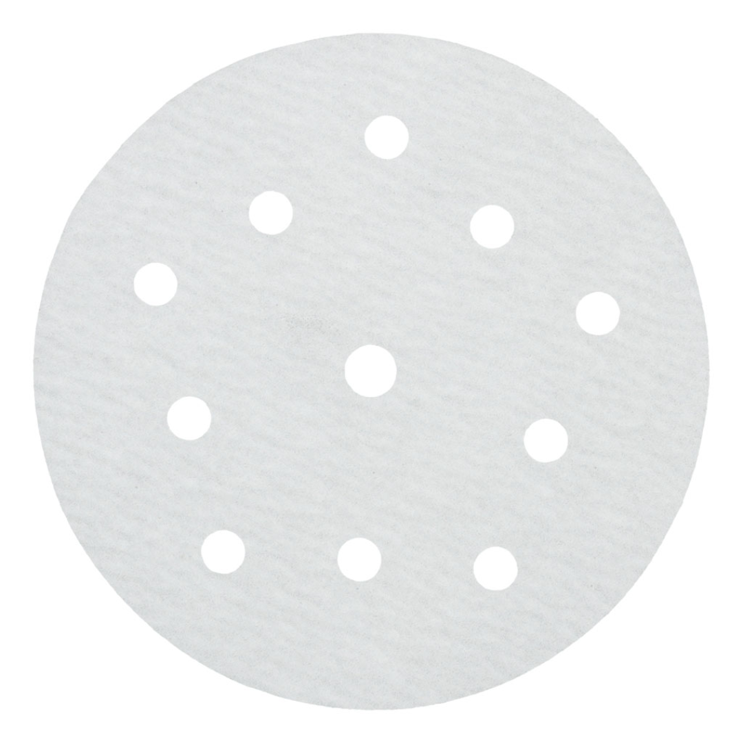 Klingspor VP73W Stearated A/O, 180 Grit, C-Wt Latex Paper, 5" x 11 Holes Dyna Extreme Vac, Kling-On sanding disc featuring aluminum oxide abrasive grain, latex-impregnated paper backing, and 11-hole dust extraction pattern for professional finishing applications.
