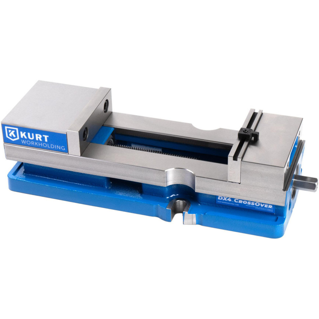 Kurt Machine Vise: Single-Station, 4.00" Jaw Width, 6-1/2" Jaw Opening, Stationary Base, Precision 30929426 precision machine vise with 4-inch jaw width, 6-1/2-inch jaw opening capacity, and stationary base for accurate CNC machining and milling operations.