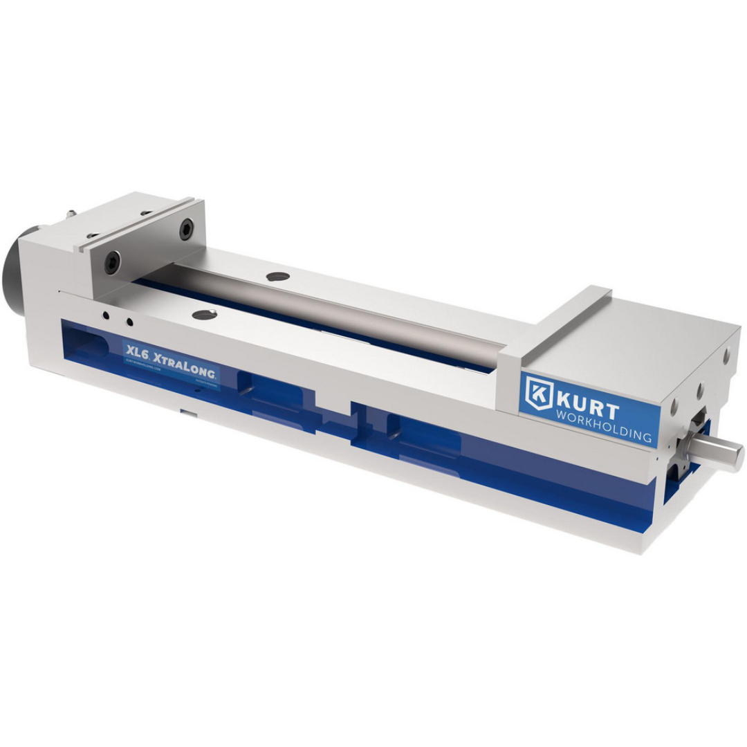 Kurt Machine Vise: Single-Station, 6.00" Jaw Width, 14" Jaw Opening, Stationary Base, Precision 72665839 precision machine vise featuring a single-station design, large jaw opening, and rigid stationary base for accurate CNC milling and machining applications.