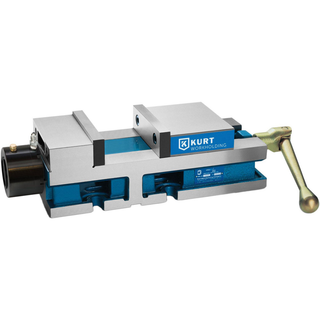 Kurt Machine Vise: Single-Station, 6.00" Jaw Width, 6" Jaw Opening, Stationary Base, Precision 09219080 precision single-station machine vise with 6-inch jaw width, 6-inch jaw opening, and stationary base designed for CNC milling and machining applications.