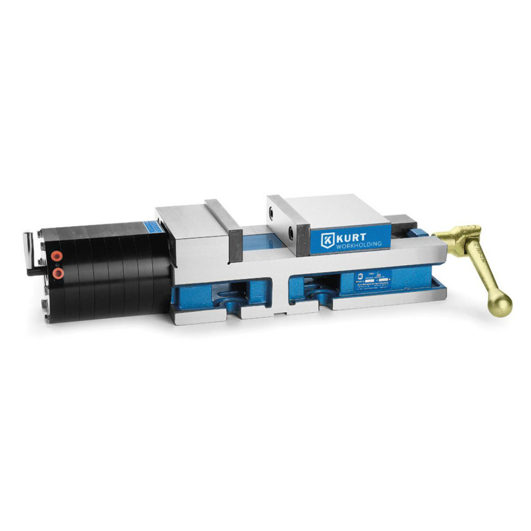 Kurt Machine Vise: Single-Station, 6.00" Jaw Width, 6" Jaw Opening, Stationary Base, Precision 09219320 precision machine vise featuring a single-station design, rigid stationary base, and wide jaw capacity for accurate CNC machining and industrial workholding applications.