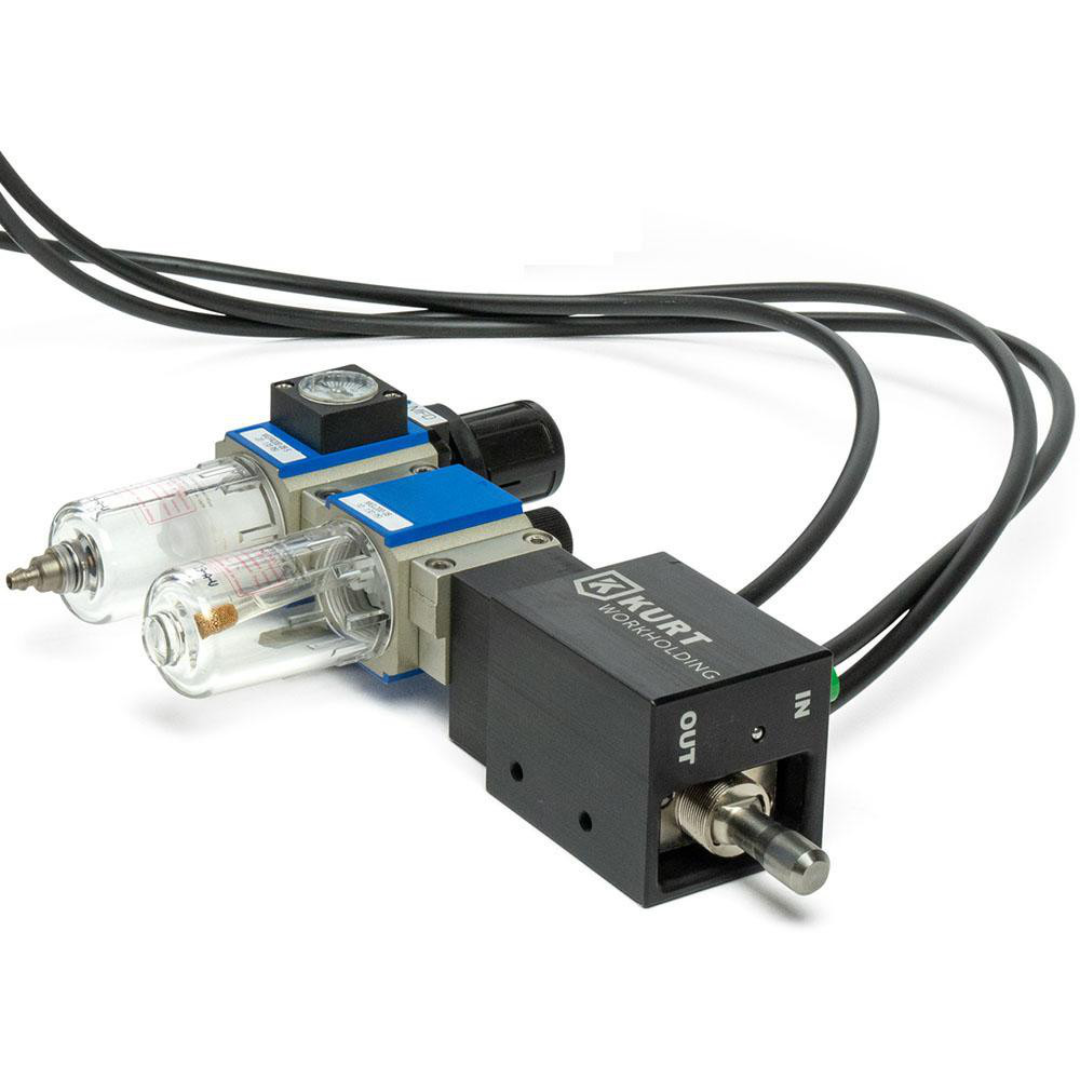 Kurt Milling Machine Drawbars 84269216 pneumatic control module and air filtration assembly designed to support automated drawbar functionality and rapid tooling changes.