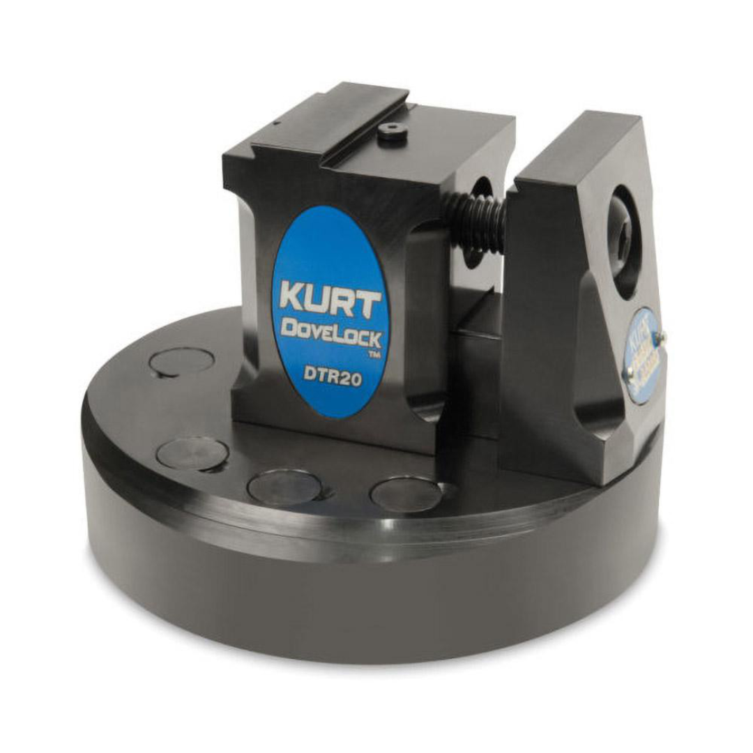 Kurt Modular Dovetail Reversible Vise: 2" Jaw Width, 2.6250" Jaw Height, 1.6500" Jaw Opening Capacity 33607896 angled side view highlighting the compact modular vise construction, reversible jaw configuration, and durable metal body.