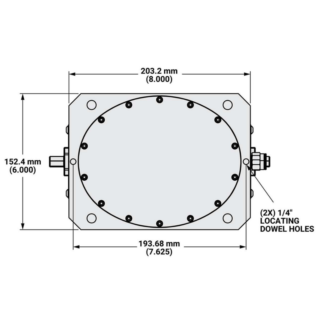Kurt Self-Centering Vise: PF, 2.4300" Max Jaw Opening 79566253 engineering drawing displaying dimensional specifications, jaw geometry, mounting dimensions, and precision design details for machine integration.