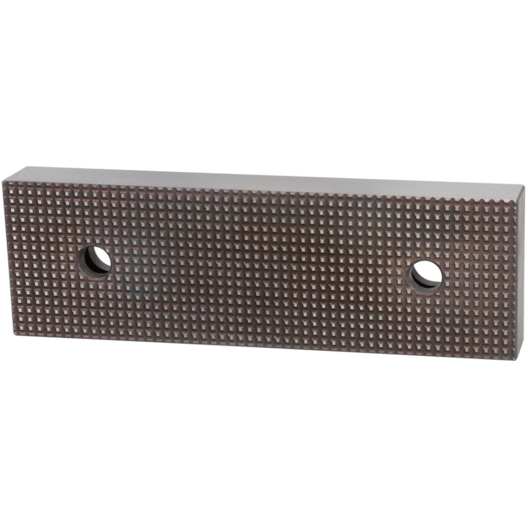Kurt Vise Jaw: 5.97" Wide, 1.8800" High, 0.7250" Thick, Flat 09219742 rear view displaying the serrated gripping surface designed to improve workpiece retention during machining operations.