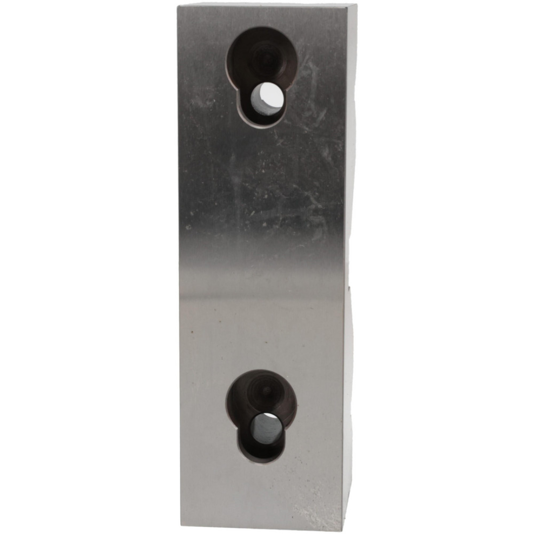 Kurt Vise Jaw: 5.97" Wide, 1.8800" High, 1.8750" Thick, V-Groove 09219767 rear view displaying the mounting hole configuration and durable jaw body construction for compatible vise installations.
