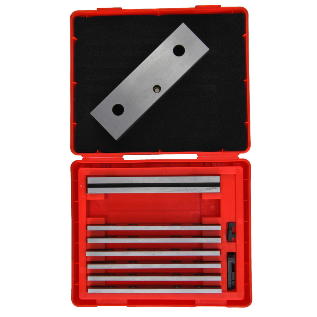 Kurt Vise Jaw Accessory: Jaw Plate 64938640 precision steel jaw plate and accessory set in a red storage case, designed to enhance workpiece stability and clamping performance in Kurt vises.