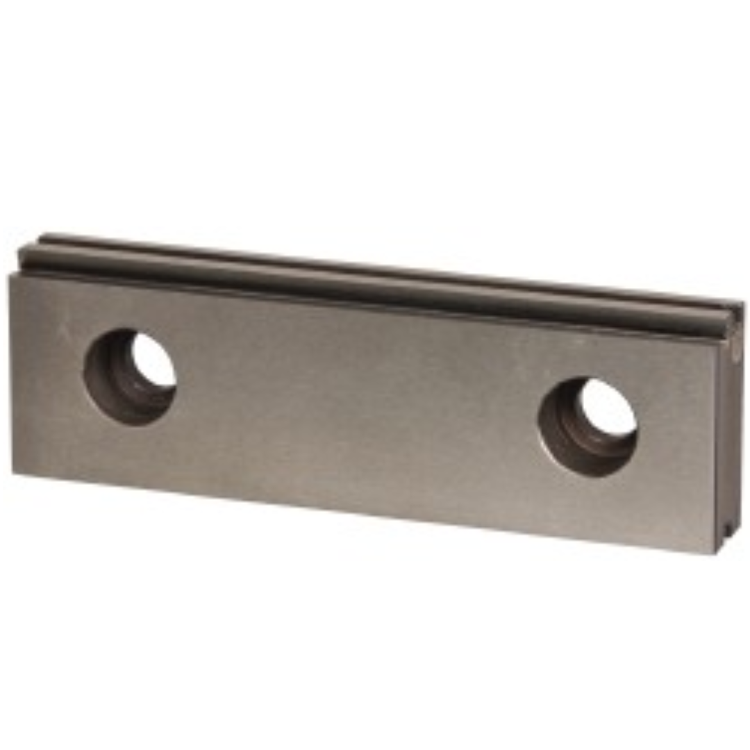 Kurt Vise Jaw Accessory: Jaw Plate D60-316 precision-machined replacement jaw plate featuring dual mounting holes, hardened steel construction, and a durable ground finish for secure vise clamping applications.
