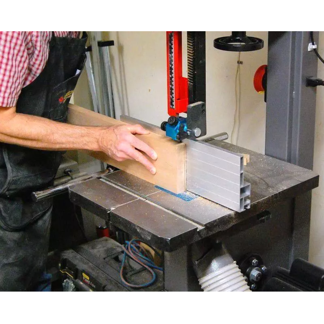 Laguna 14|12 Bandsaw MBAND1412-175 operator using bandsaw for precision woodworking cuts