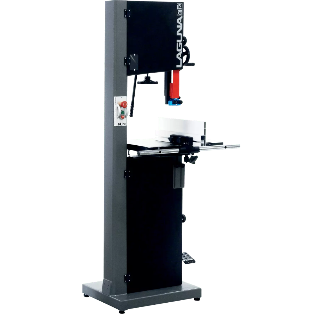 Laguna 14|BX Bandsaw in workshop environment demonstrating professional woodworking use