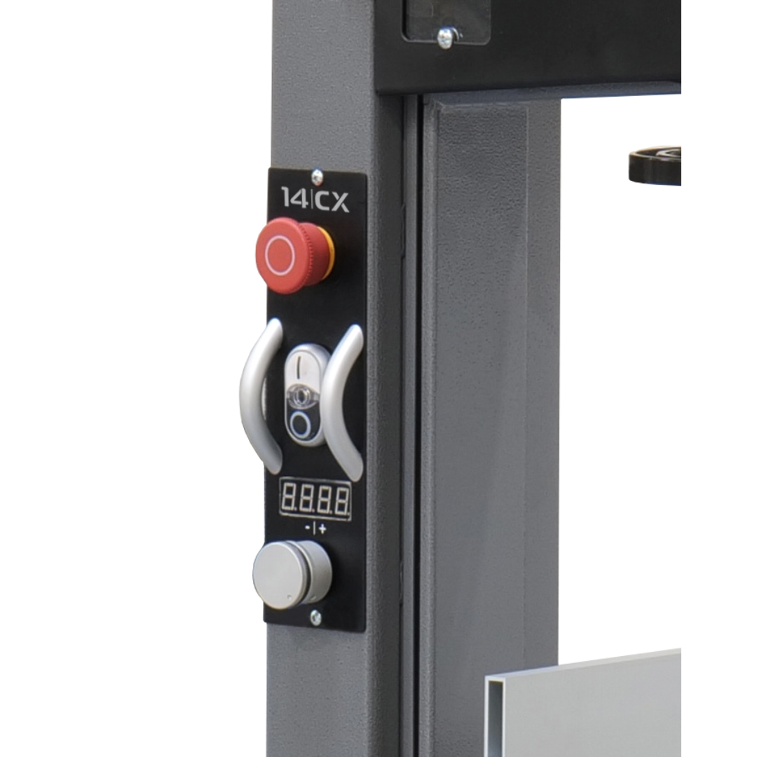 Laguna 14|CX Bandsaw MB14CX control panel with magnetic switch and adjustment controls