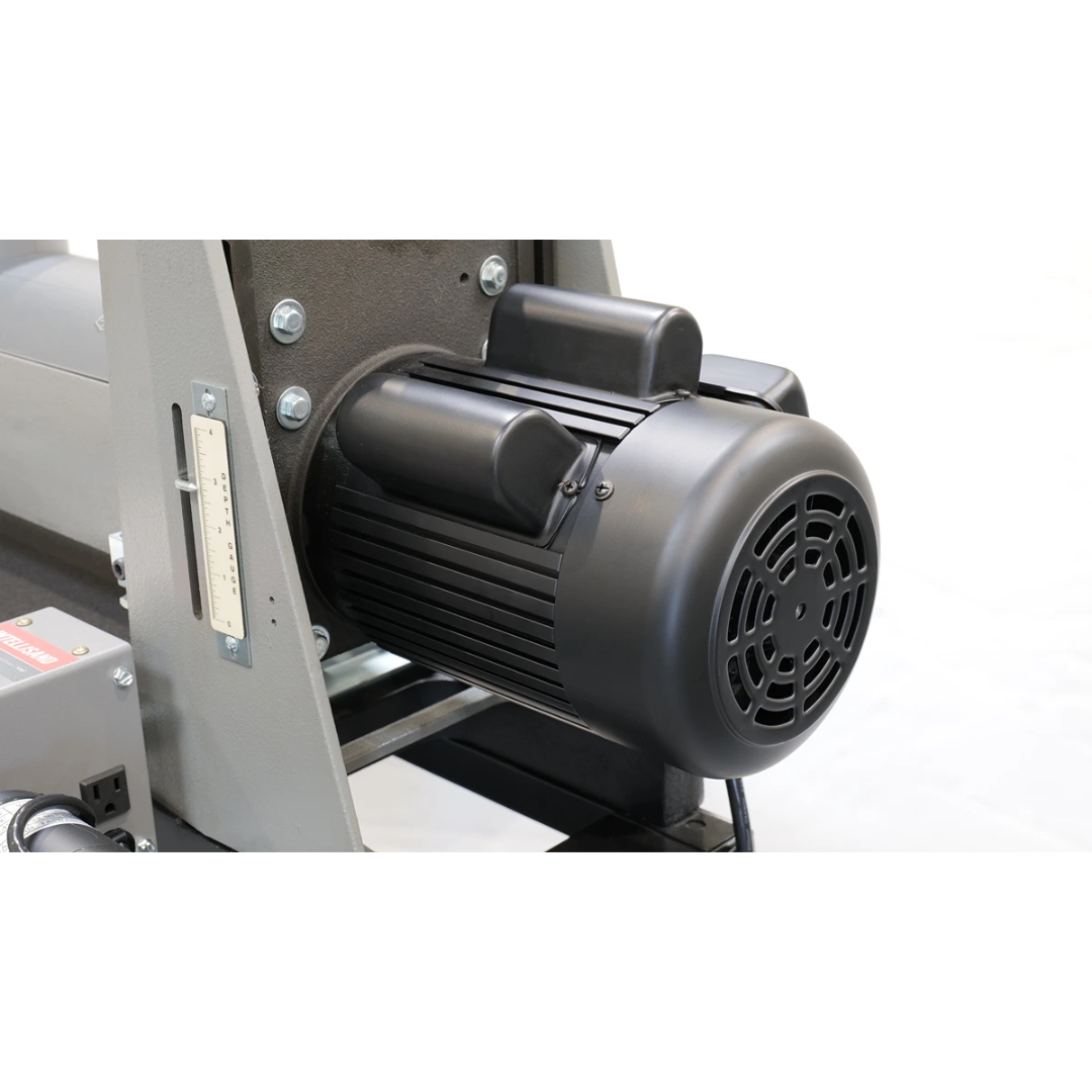 Laguna 25-50 Sander w/ Open Stand SUPMX-72550-OP motor close-up illustrating heavy-duty power and cooling design