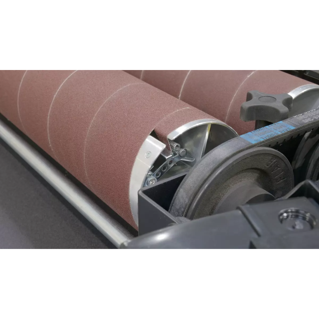 Laguna 37×2 Double Drum Sander SUPMX-937003 dual drum system close-up for sequential sanding with multiple grits