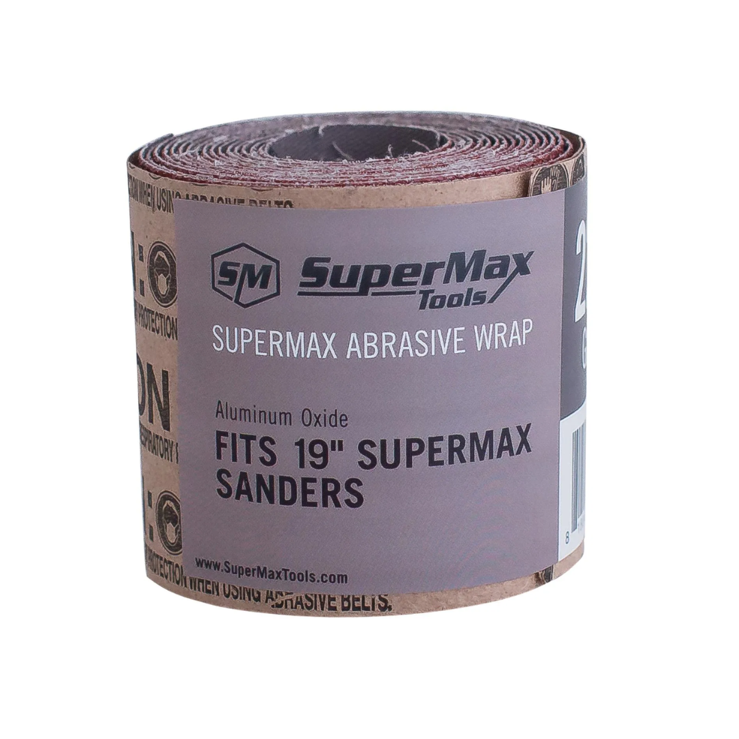 Laguna 80 grit, 19″ Drum Sander, Individual Wrap SUPMX-619-080-1 abrasive wrap roll in branded SuperMax packaging