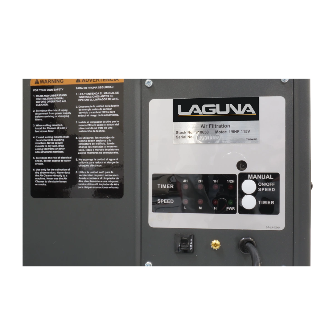 Laguna A|Flux: 12 SUPMX-810650 control panel interface with digital display and operational buttons for airflow management