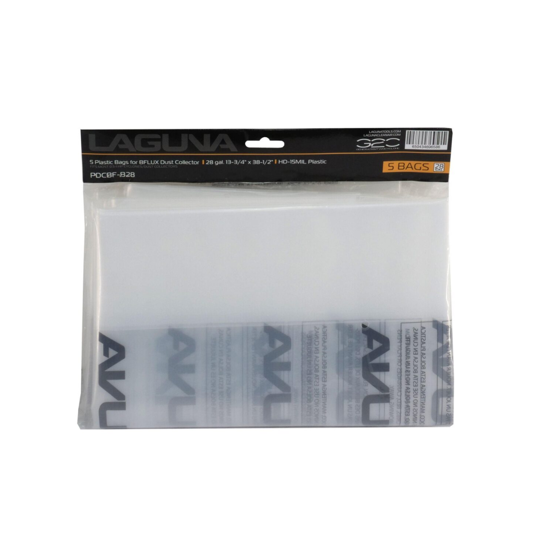 Laguna B|FLUX:I BAGS 5 PACK PDCBF-B28 replacement plastic dust collection bags for Laguna B|Flux dust collector system