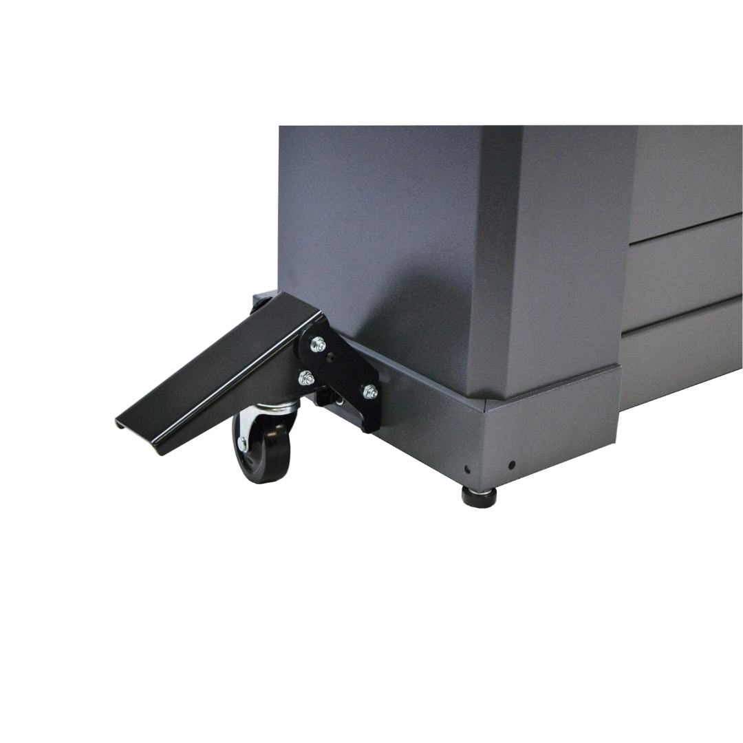Laguna CLOSED STAND BUILT-IN CASTERS FITS 25-50 DRUM SANDER, 19-38 DRUM SANDER & 19-38 COMBINATION SANDER SUPMX-71938-CL-1 caster detail showing built-in wheel for easy movement and positioning