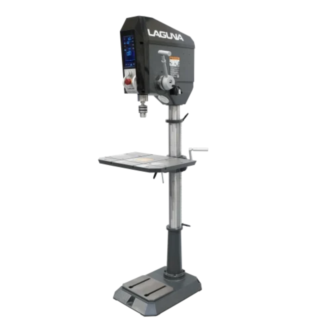 Laguna DP:20 1.5 HP 110-120V Drill Press MDP20-1 full machine view showing adjustable work table and stable base