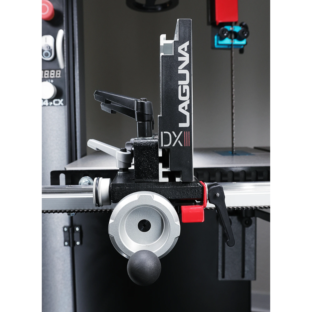 Laguna DXIII DriftMaster Fence System 110363 front view highlighting precision cursor, adjustment knob, and durable construction