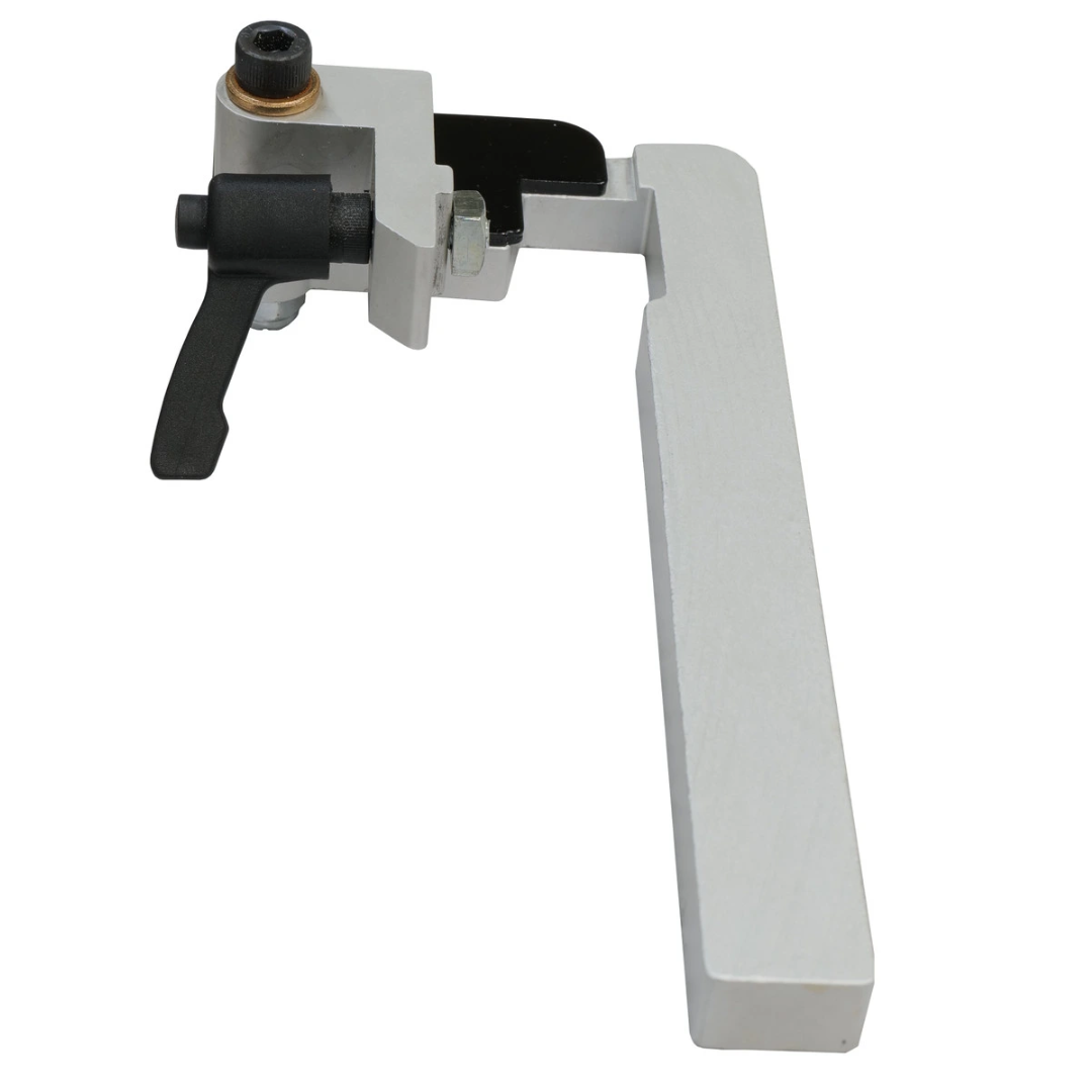 Laguna DXIII Flip-Stop 110365 precision bandsaw fence stop accessory with adjustable arm and locking mechanism for repeatable cuts