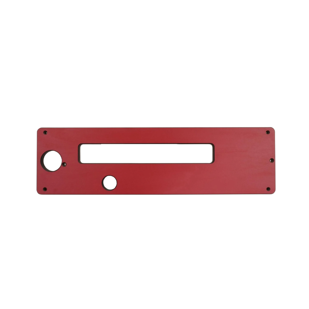 Laguna F1 F2 F3 DADO INSERT PTSF236110175-001 red anodized dado throat plate with wide rectangular blade opening and precision mounting holes