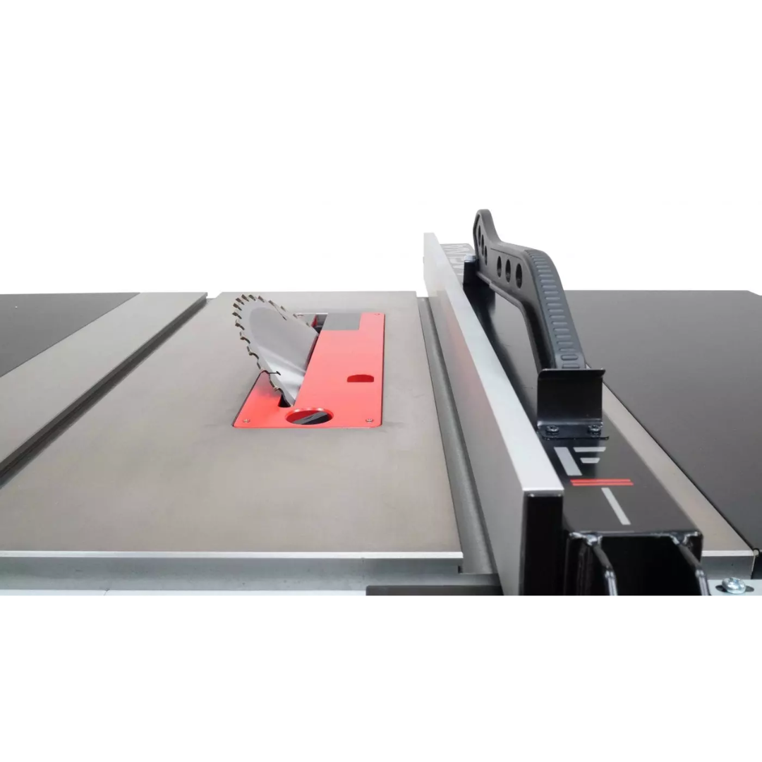 Laguna F1 Fusion Tablesaw MTSF132110150-0130 blade and table surface with precision miter gauge setup