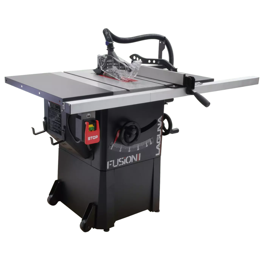 Laguna F1 Fusion Tablesaw MTSF132110150-0130 cabinet table saw front view with precision fence system